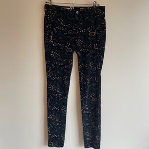 Pilcro and the Letterpress Women's Corduroy Pants Size 26 Navy Floral Print